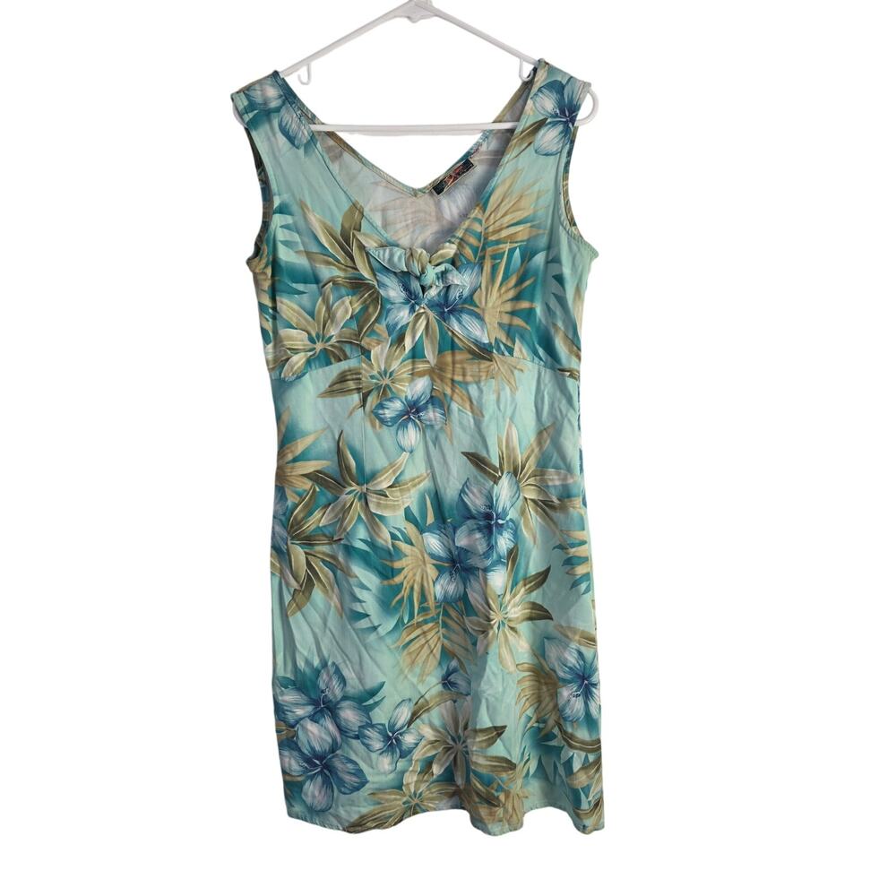 La Cabana Vacation Dress M Womens Beachy‎ Tropical V Front V Back Sleeveless